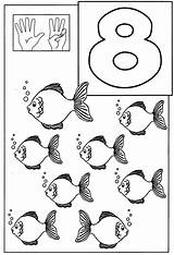 Coloring Pages Fish Numbers Animals sketch template