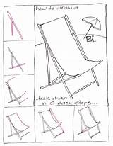Chair Deck Draw Step Drawing Steps Drawings Easy Simple Kawaii Chairs Beach Lessons Sketches Doodle Learn Visit Tutorials Pencil Crafting sketch template