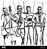 Jazz Gruppo Disegno Libro sketch template