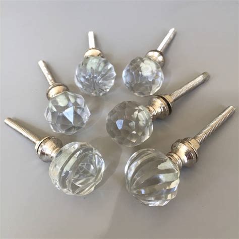 set  assorted small glass drawer knobs  french grey interiors notonthehighstreetcom