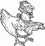 Hen Coloring Pages Chicken Line Cliparts Animal Kids Chiwawa Colouring Clip Comments Printable Loading sketch template