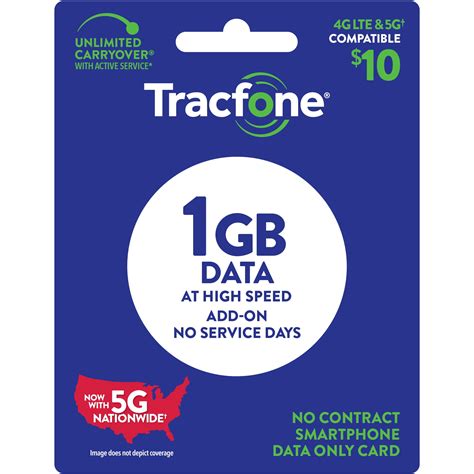 Tracfone 10 Data Only Add On 1gb Direct Top Up