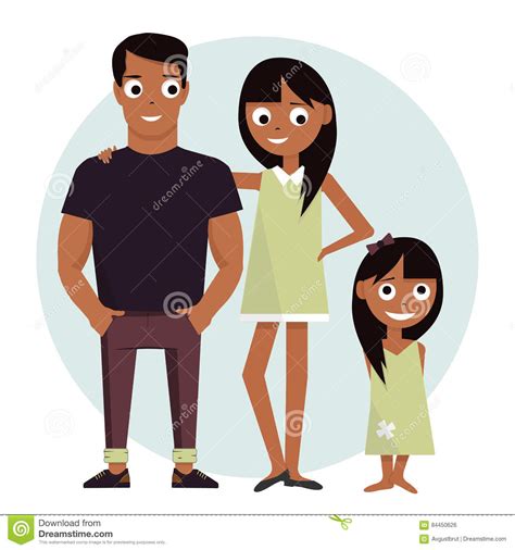 mom and dad with daughter vector illustration isolated on