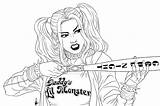 Coloring Squad Suicide Pages Harley sketch template