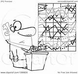 Chart Messed Businessman Explain Outlined Trying Illustration Vector Royalty Clipart Toonaday Ron Leishman sketch template