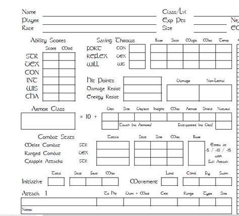 dnd  character sheet fillable editable   dungeons