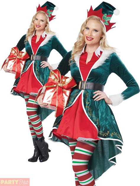 ladies sexy elf costume adults christmas fancy dress womans xmas santas