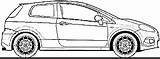 Punto Fiat Grande 2009 Abarth Blueprints Hatchback sketch template