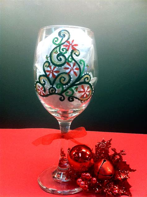 Hand Painted Wine Glasses Christmas Tree We Know How To Do It