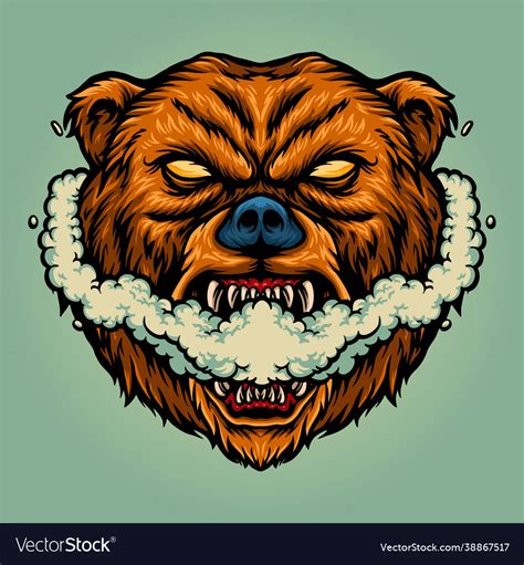 bear smoking vape grizzly royalty free vector image