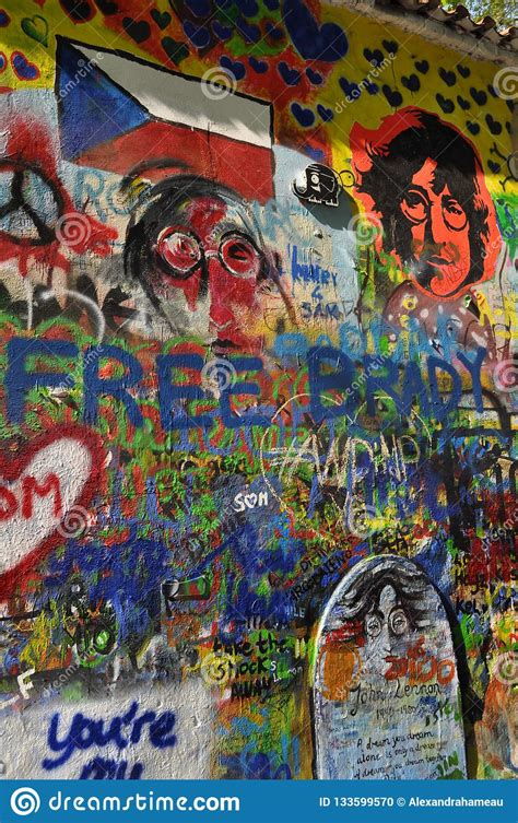 John Lennon Wall Prague Czech Republic Editorial Image