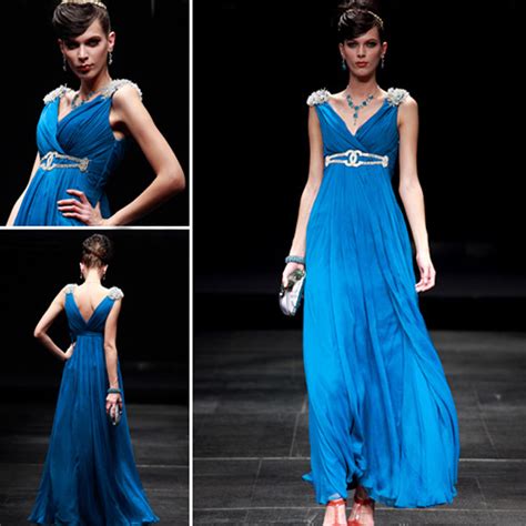 dresscutelady dress   elegant blue color evening dress