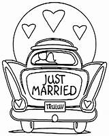 Just Car Coloring Married Pages Marriage sketch template