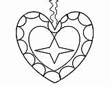 Heart Coloring Pendant Coloringcrew Pages sketch template