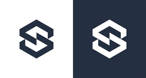 modern hexagonal letter  logo  geometric shape simple blocky letter