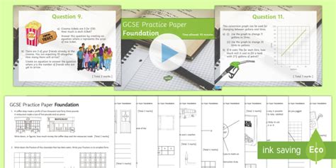 gcse maths  calculator practice paper foundation