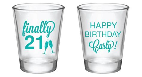 21st birthday shot glasses finally 21 party favors personalized
