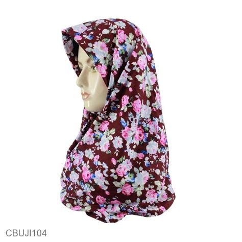 jilbab segi empat katun ima motif bunga jilbab
