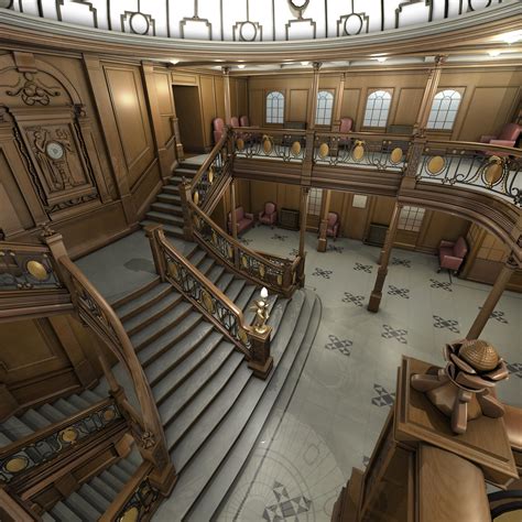 titanic grand staircase autodesk maya  behance