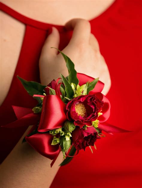 wrist corsage  red dress corsage prom