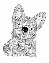 Frenchie Zentangle Blank sketch template