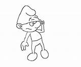 Clumsy Smurf Coloring sketch template