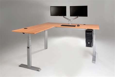 mod  pro electric  shaped standing desk frame multitable