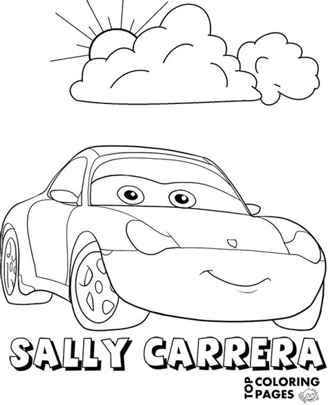 printable coloring page sally carrera  cars