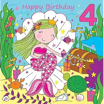 twizler  birthday card  girl  cute mermaid glitter