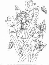 Coloring Pages Fairy Mystical Forest Amy Brown Fairies Color Adult Elf Cute Elves Adults Dragon Getdrawings Colouring Printable Choose Board sketch template
