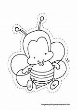 Recortar Abeja Animalitos Preescolar Actividades Plantillas Cuento Insectos Pajarito Abejita Imágenes Cerdito sketch template