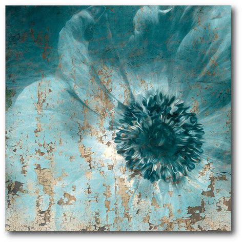 teal flower wrapped canvas canvas wall art web sb