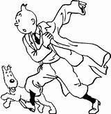 Tintin Snowy Coloringsun Getdrawings sketch template