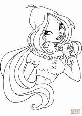 Flora Coloring Pages Season Winx Club Supercoloring Games Lineart Printable Elfkena Categories sketch template