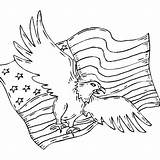 Coloring Pages Flag Patriotic American Eagle Usa United States Bald Drawing Printable America Color Print Line Sheets July Sheet Adults sketch template