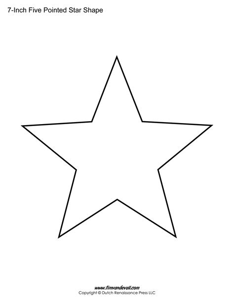 printable  pointed star templates blank shape  downloads