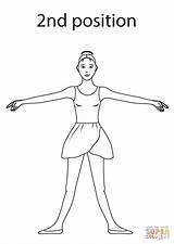 Ballet Position Coloring Pages 2nd Dance Positions Second Ballerina Dancer Sheets Danza Posiciones Printable Kids Supercoloring Class Colouring Moves Drawing sketch template