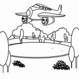 Jet Coloring Plane Preview Illustration sketch template