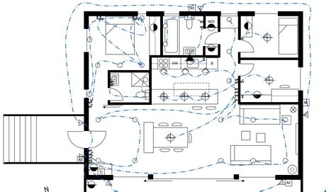 garage wiring plans   shows  components   circuit  simplified shapes