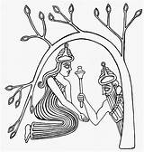Dumuzi Inanna Tree Drawing Life Goddess Gods Mesopotamian Mesopotamia Underworld Sumerian Anunnaki Ishtar Goddesses Enlil Eanna Create Ancient Eridu Descent sketch template
