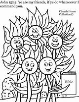 Coloring Sunday School John Kids Pages Summer Spring Flower Family Church 14 Printable House Bible Children Collection Friends Also Might sketch template