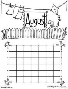 printable features  month  august   children
