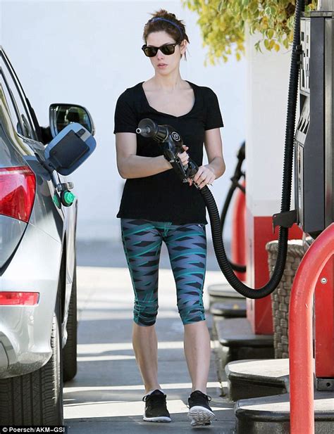 Ashley Greene Pumps Gas In Workout Gear And Messy Hair Before Glamorous