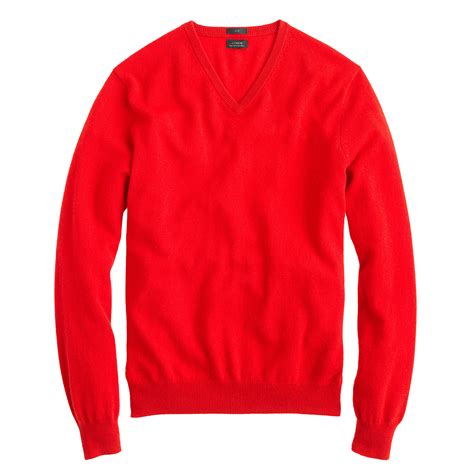 jcrew slim italian cashmere  neck sweater  red  men lyst