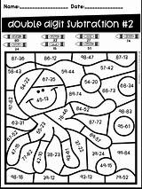 Digit Subtraction Regrouping Math Grade sketch template