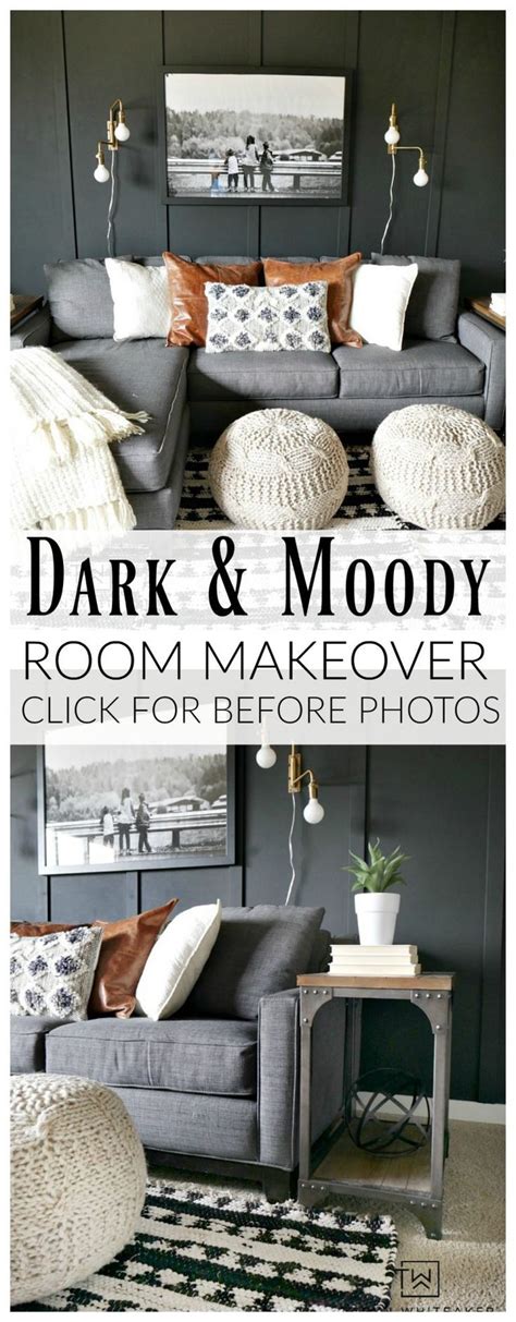 dark moody room makeover rustic home decor cheap house decor rustic family room design