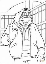 Coloring Pages Raphael Wears Jacket Printable Games Drawing sketch template