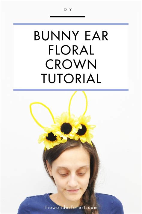 bunny ear floral crown tutorial  forest