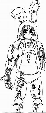 Bonnie Fnaf Withered Coloring Pages Freddy Five Nights Spring Animatronics Printable Colouring Print Freddys Deviantart Chica Drawing Nightmare Witherd Ballora sketch template