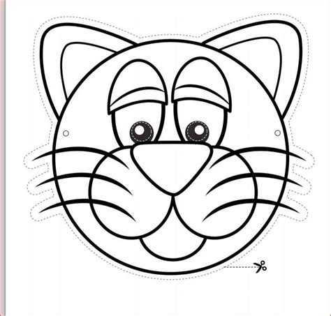 pin  kk barton  masque annlmaux cat mask cat outline printable